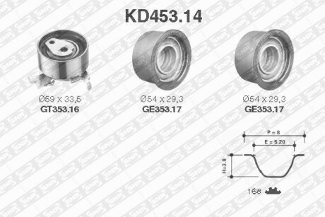 Комплект ременя газорозподільного механізму NTN SNR SNR NTN KD453.14