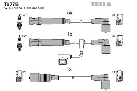 Комплект кабелiв запалювання TES TESLA T027B