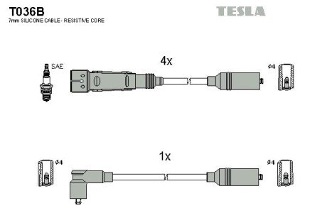 Комплект кабелiв запалювання TES TESLA T036B