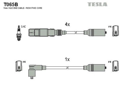 Комплект кабелiв запалювання TES TESLA T065B