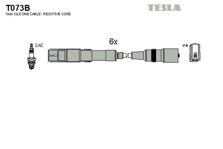 Комплект кабелiв запалювання TES TESLA T073B