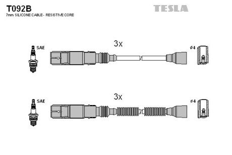 Комплект кабелiв запалювання TES TESLA T092B