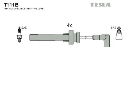 Комплект кабелiв запалювання TES TESLA T111B