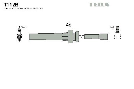 Комплект кабелiв запалювання TES TESLA T112B