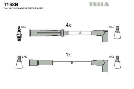 Комплект кабелiв запалювання TES TESLA T168B