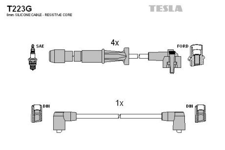 Комплект кабелiв запалювання TES TESLA T223G