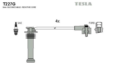 Комплект кабелiв запалювання TES TESLA T227G