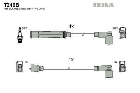 Комплект кабелiв запалювання TES TESLA T246B