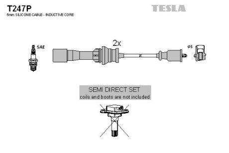 Комплект кабелiв запалювання TES TESLA T247P