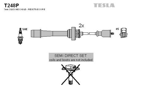 Комплект кабелiв запалювання TES TESLA T248P