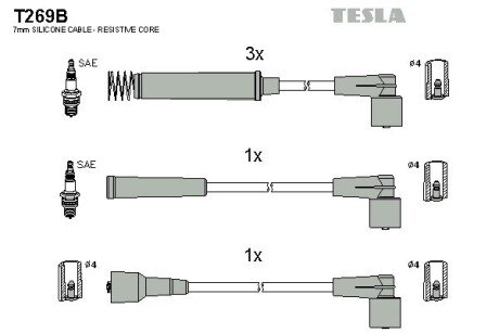 Комплект кабелiв запалювання TES TESLA T269B