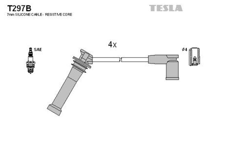 Комплект кабелiв запалювання TES TESLA T297B