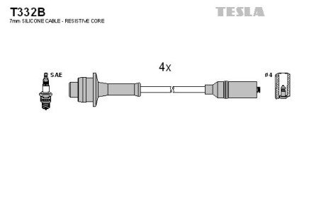 Комплект кабелiв запалювання TES TESLA T332B