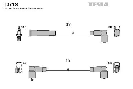 Комплект кабелiв запалювання TES TESLA T371S