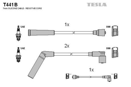 Провід свічковий Матіз 0,8 (під трамблер) (силікон) TESLA T441B