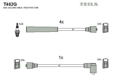 Комплект кабелiв запалювання TES TESLA T462G