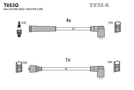 Комплект кабелiв запалювання TES TESLA T463G