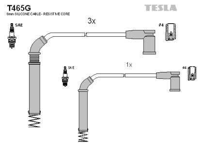 Комплект кабелiв запалювання TES TESLA T465B