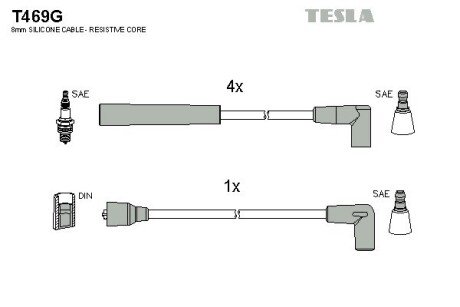 Комплект кабелiв запалювання TES TESLA T469G