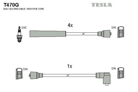 Комплект кабелiв запалювання TES TESLA T470G