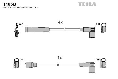 Комплект кабелiв запалювання TES TESLA T485B