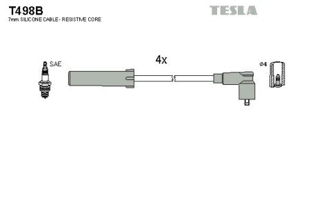 Комплект кабелiв запалювання TES TESLA T498B