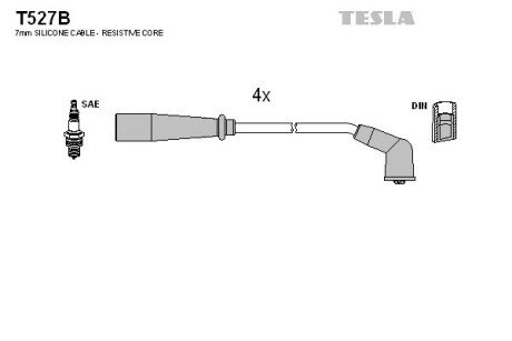 Комплект кабелiв запалювання TES TESLA T527B