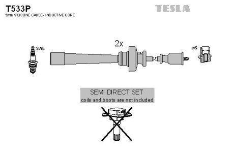 Комплект кабелiв запалювання TES TESLA T533P