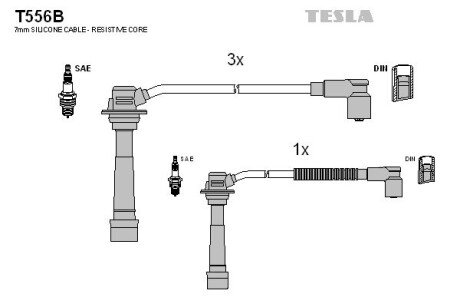 Комплект кабелiв запалювання TES TESLA T556B