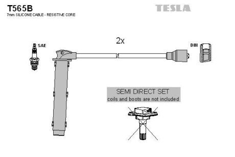 Комплект кабелiв запалювання TES TESLA T565B