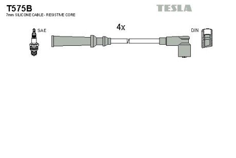 Комплект кабелiв запалювання TES TESLA T575B