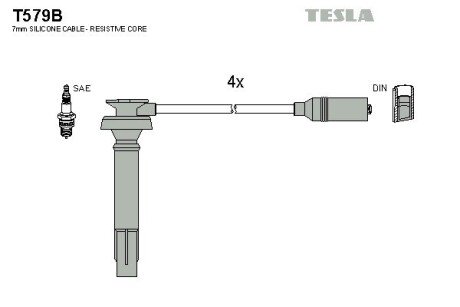 Комплект кабелiв запалювання TES TESLA T579B