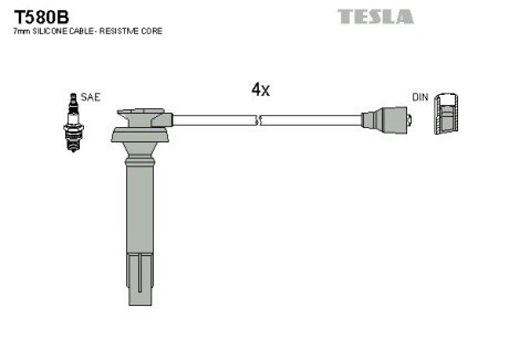 Комплект кабелiв запалювання TES TESLA T580B