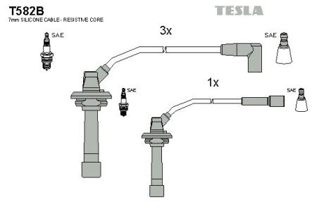 Комплект кабелiв запалювання TES TESLA T582B