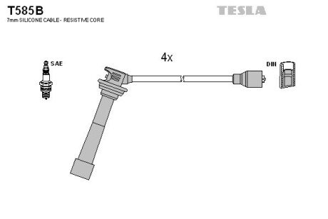 Комплект кабелiв запалювання TES TESLA T585B