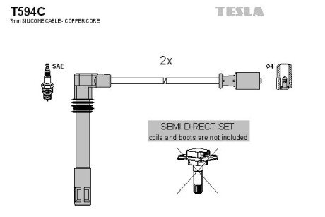 Комплект кабелiв запалювання TES TESLA T594C