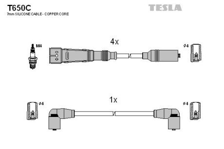 Комплект кабелiв запалювання TES TESLA T650C