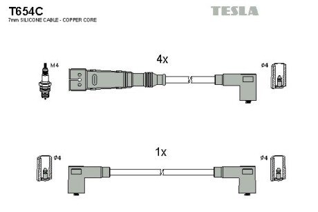 Комплект кабелiв запалювання TES TESLA T654C