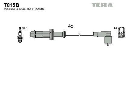 Комплект кабелiв запалювання TES TESLA T815B