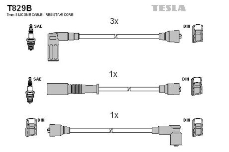 Комплект кабелiв запалювання TES TESLA T829B