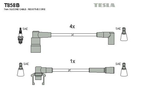 Комплект кабелiв запалювання TES TESLA T858B