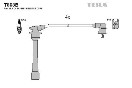 Комплект кабелiв запалювання TES TESLA T868B