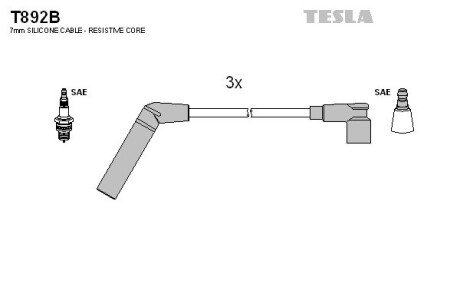 Комплект кабелiв запалювання TES TESLA T892B