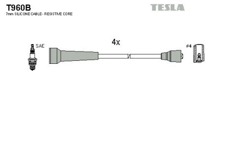 Комплект кабелiв запалювання TES TESLA T960B