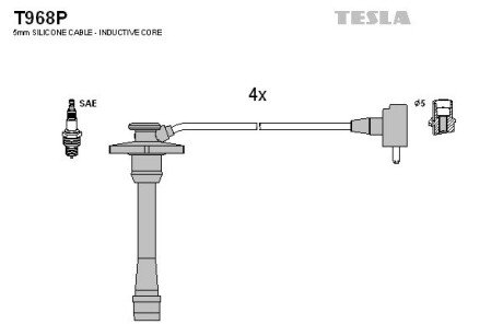 Комплект кабелiв запалювання TES TESLA T968P