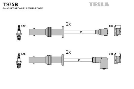 Комплект кабелiв запалювання TES TESLA T975B