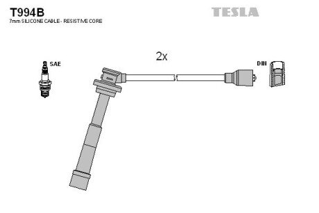 Комплект кабелiв запалювання TES TESLA T994B