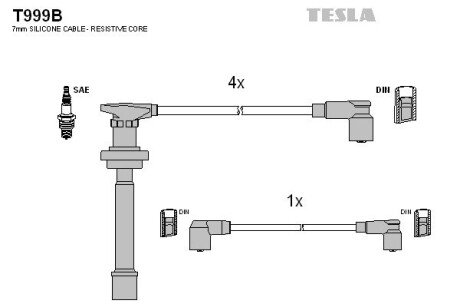 Комплект кабелiв запалювання TES TESLA T999B