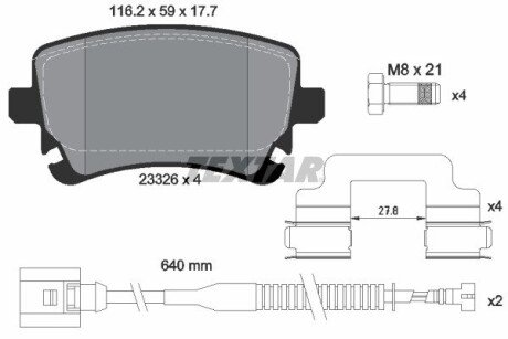 Гальмівні колодки VW Phaeton "R "02-16 TEXTAR 2332603