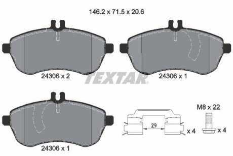 Комплект гальмівних колодок TEXTAR 2430602